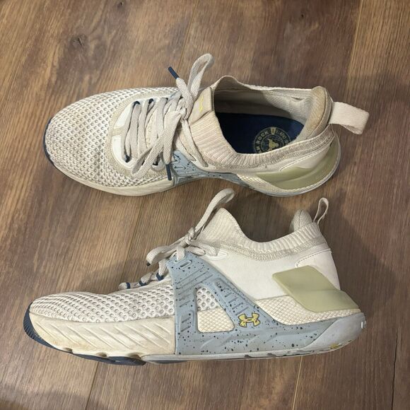 Under Armour Project Rock Shoes Womens 9 Stone Blue Sneakers Cross Training - Picture 2 of 9